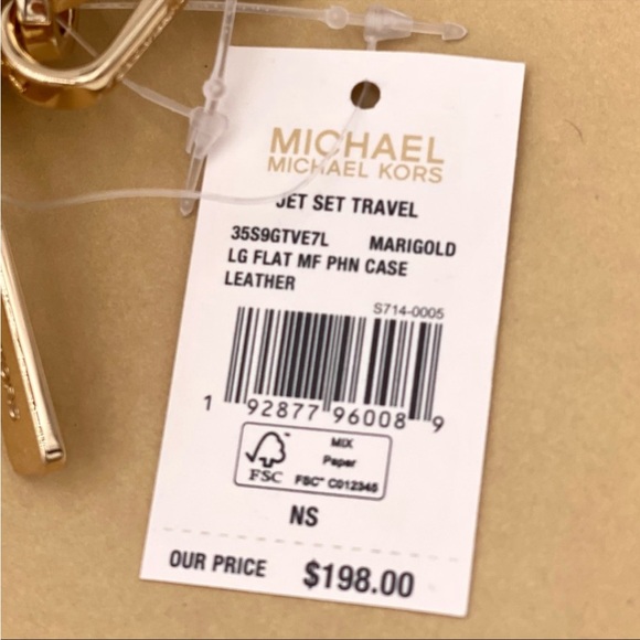 Michael Kors Jet Set Travel Phone Case Wristlet Wallet Marigold - Picture 12 of 12